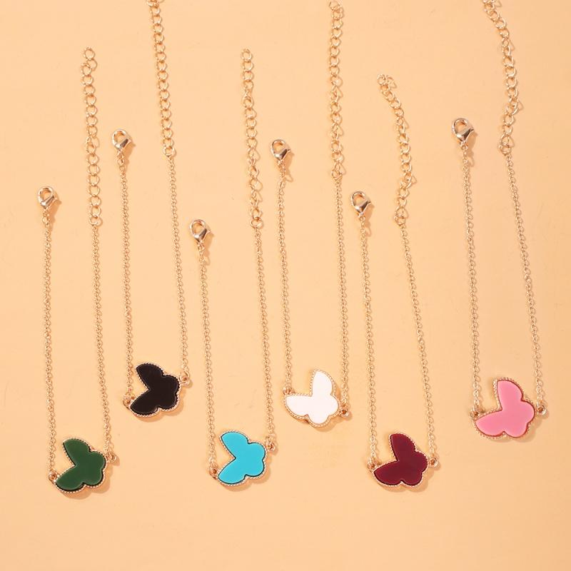 

Lalynnly Butterfly Pendant Bracelets For Women Girls Trendy Simple Animal Link Chain Bangles Wrist Jewelry Gift Wholesale B10591