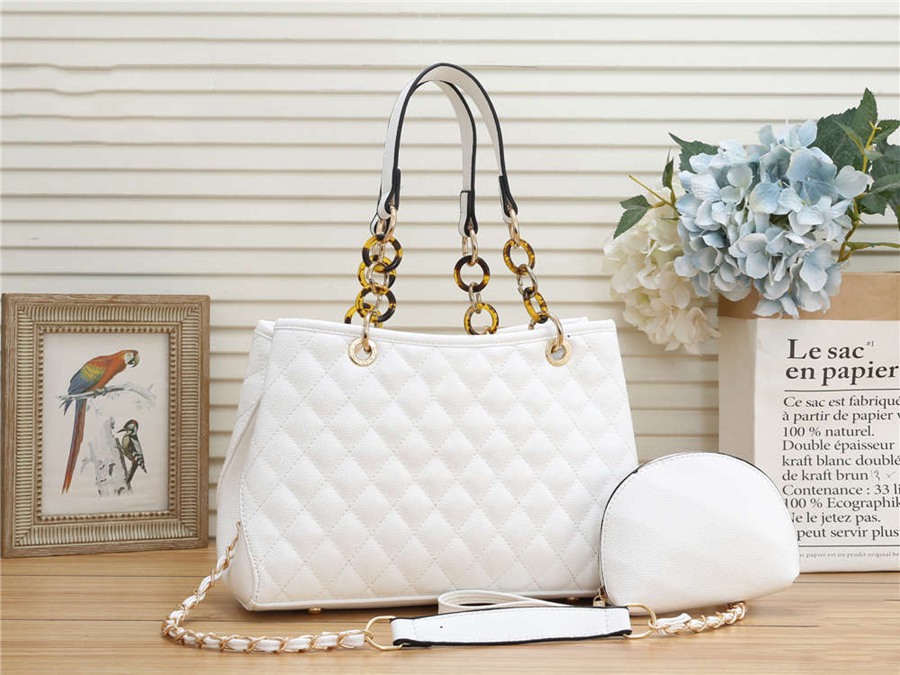 

Shopping Women Bags Fashion Top Bag 2-piece Shoulder Fashion Bags Quality Leather Designer Messenger Bag Channel Casual Women Handbag A Ahdb, Red;black