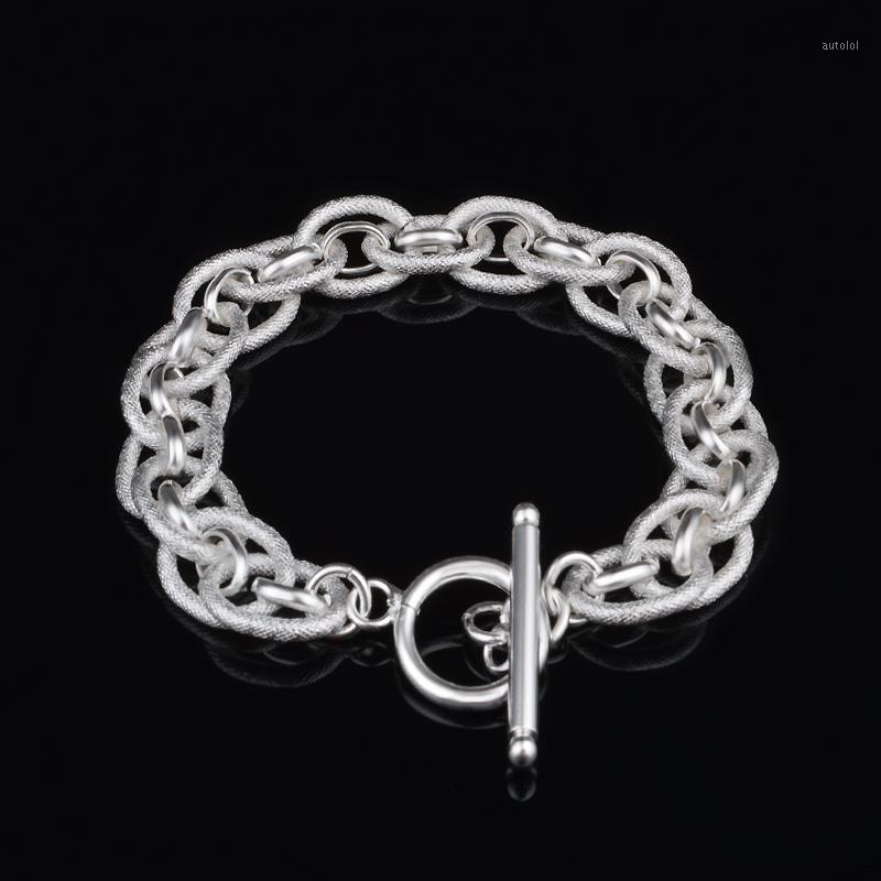

New Silver Bracelet Temperament Fashion Handmade Wild Men and Women Hand Jewelry Chain1