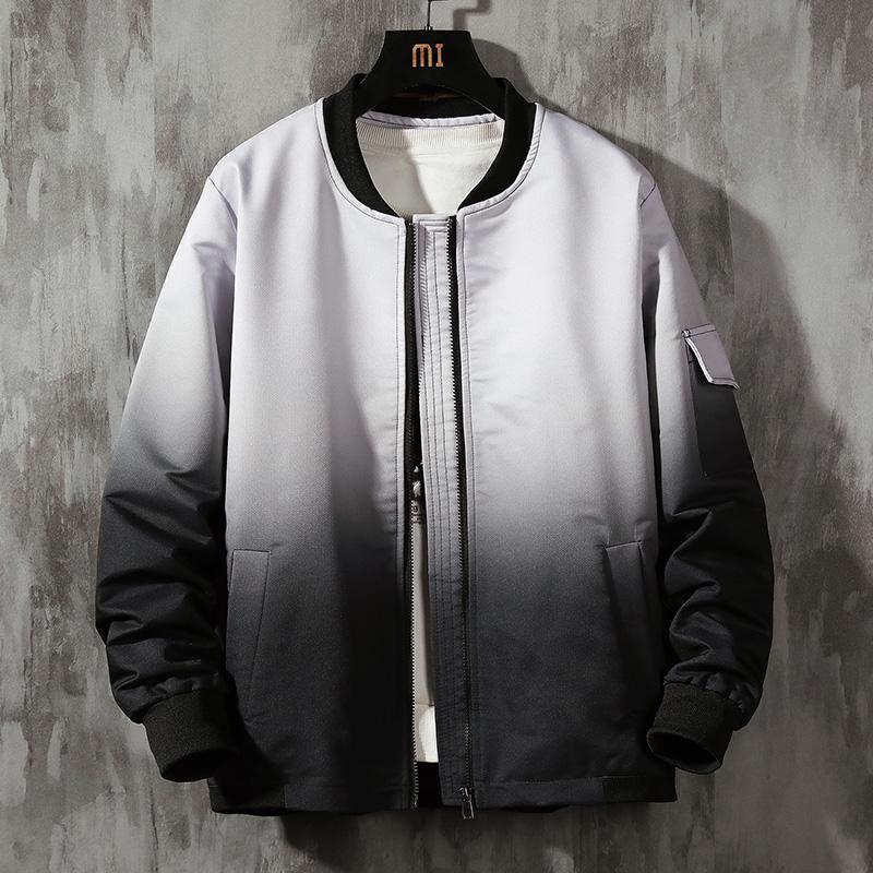 

Men's Jacket 2020 Spring New Fashion Gradient Jacket High Quality Casual Straight Slim Plus Size Printed 5XL, Purple