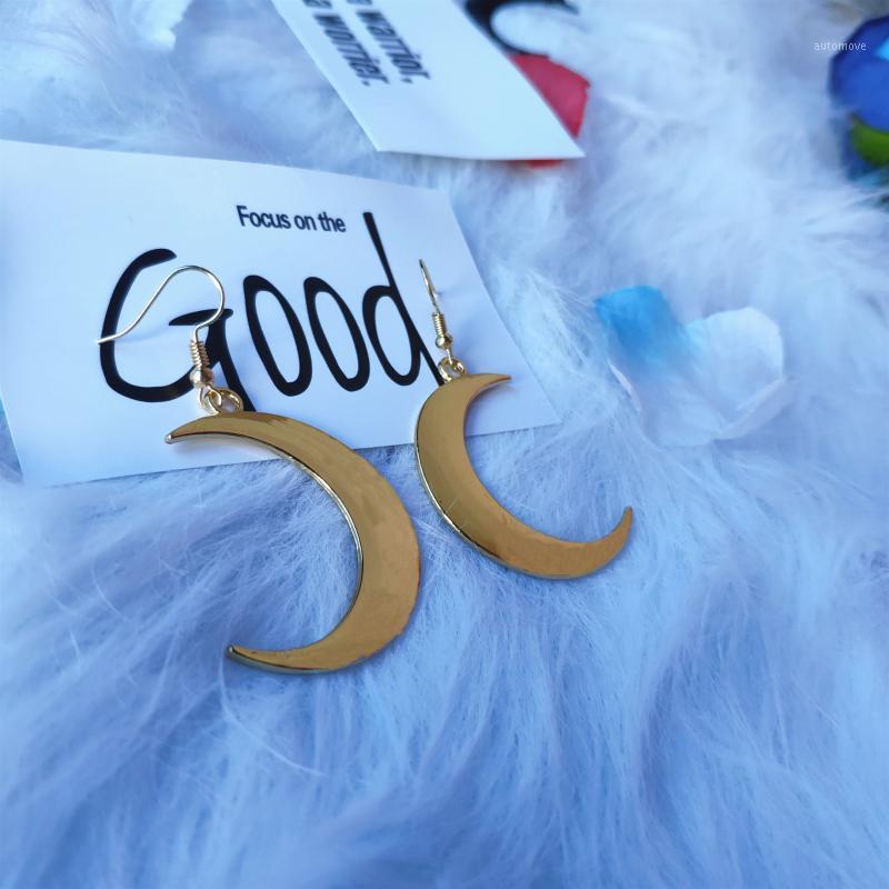 

Crescent Moon earrings golden colour mystic gothic jewelry r witch celtic Pagan Wiccan phase Goddess Fashion woman gift1