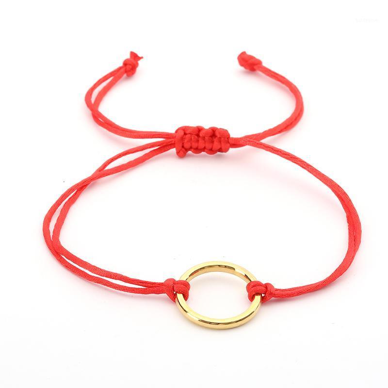 

Red Thread String Rope Bracelet Gold Color Circle Dangle DIY Adjustable Handmade Bangle For Women Child Gift Lucky Jewelry1