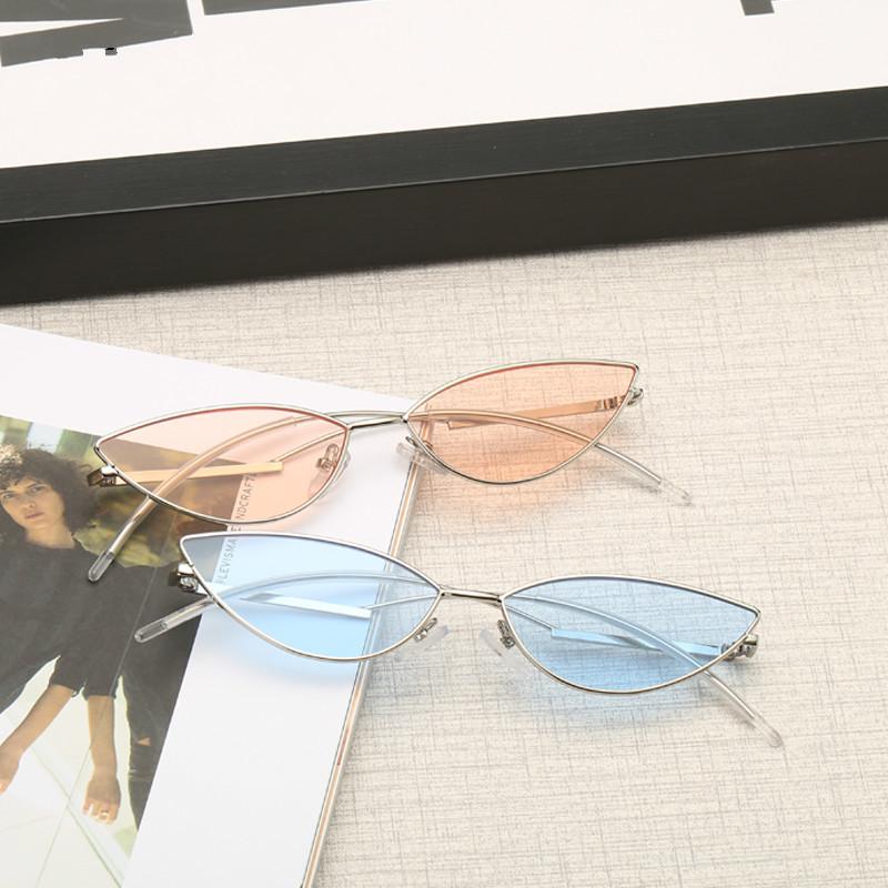 

Vintage Small Cat Eye Sunglasses Women New Trending Cateye Sunglass Alloy Narrow Frame Eyewear Brand Design Cheap Shades