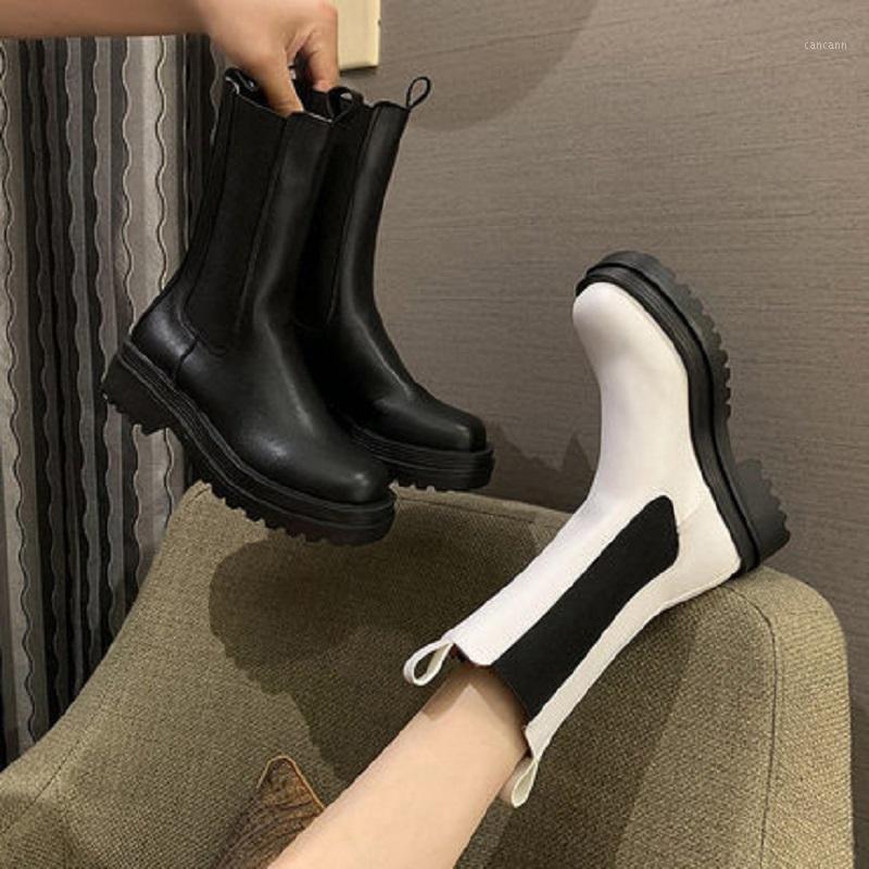 

2020 autumn and winter new fashion all-match thick-soled short-tube women's boots1