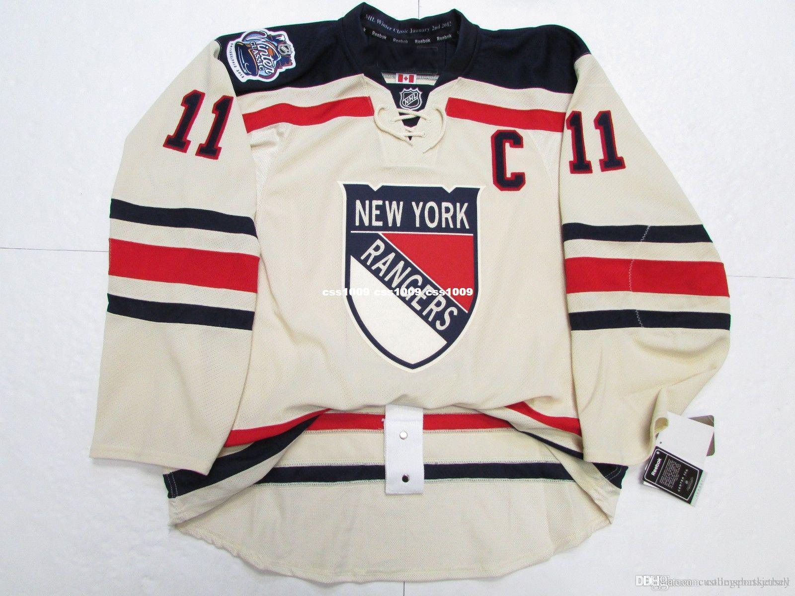Cheap custom MESSIER NEW YORK RANGERS 2012 WINTER CLASSIC JERSEY stitch add any number any name Mens Hockey Jersey XS-5XL