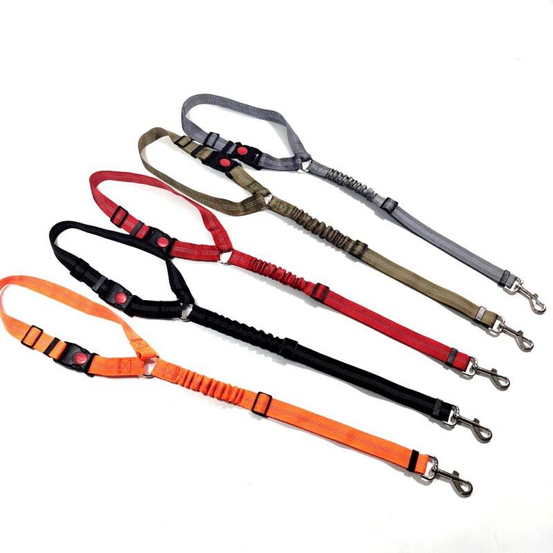 

Nylon Pet Car Safety Traction Rope Dual-Purpose Retractable Buffer Traction Belt Pet Dog Cat Adjustable Safety Belt