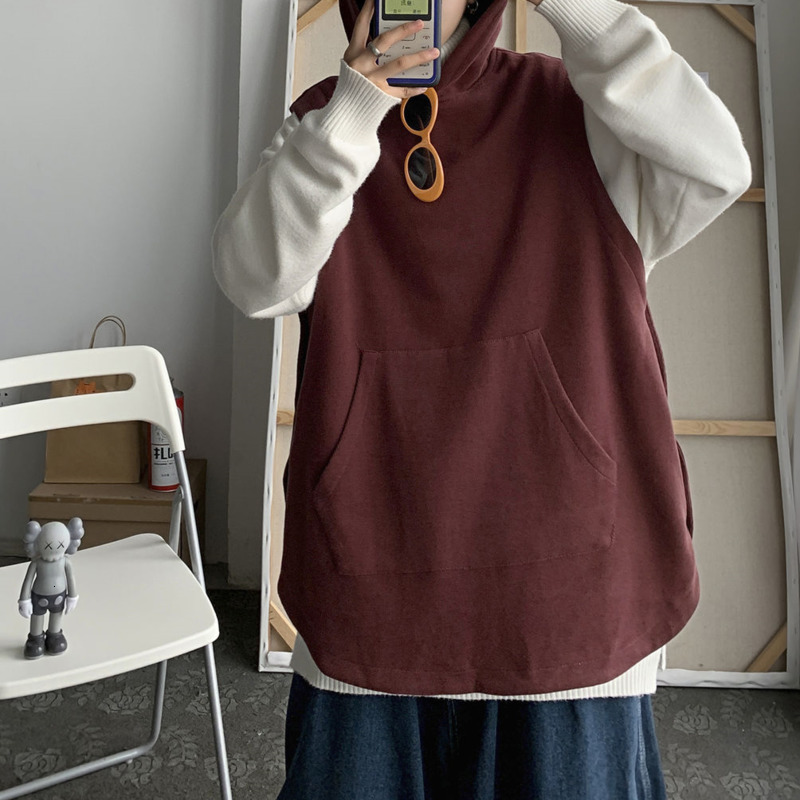 

2021 Autumn/winter New Colour Thin Mesh Sleeveless Waistcoat Hoodie Sweatshirt Male Wear V7XI, Gray.