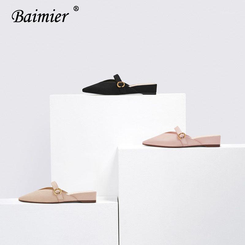

2020 Fashion Chunky Heel Sandals Women Mules Outdoor Slipper Women Pointed Toe Slingback Loafers Shoes1, Black