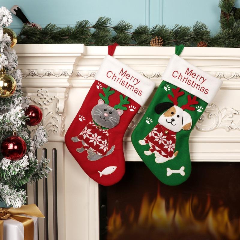 

Christmas Stocking Cute Xmas Classic Hanging Stocking Sack Gift Candy Bags Home Tree Decor