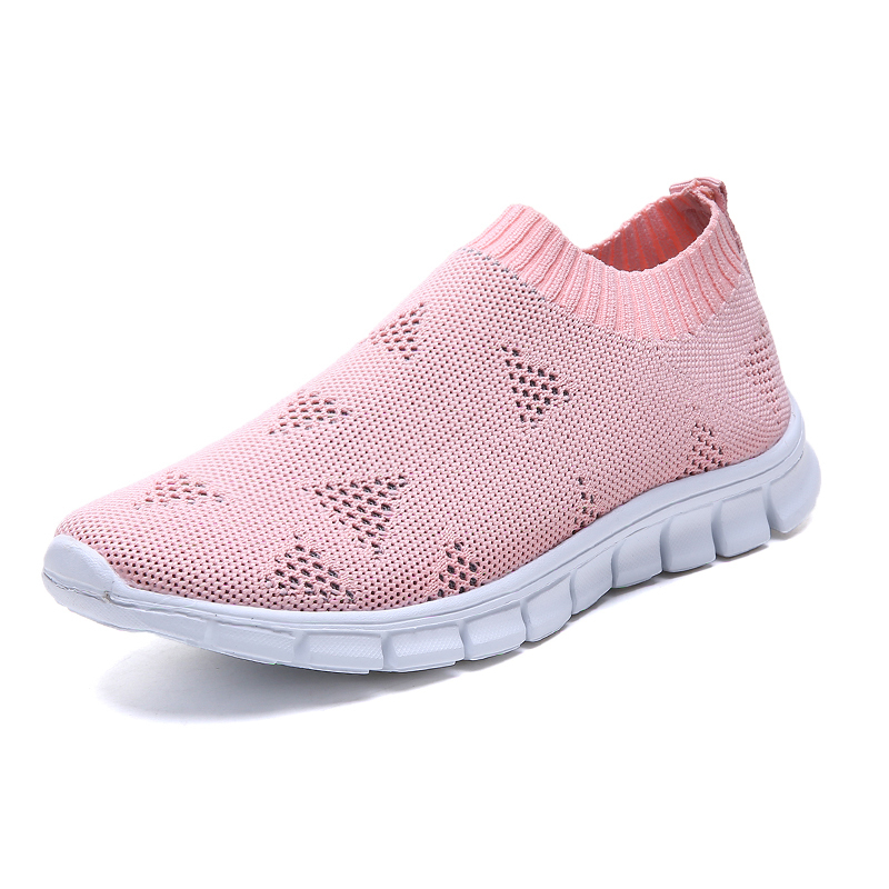 

2021 The New Spring Woman Autumn Shoes Vulcanized Mesh Slide in Soft Flat Walking Mujer Zapatos 3803, 831pink