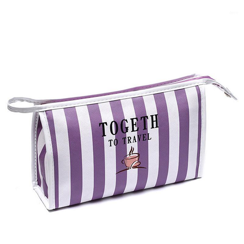 

Fashion Letter Stripe Makeup Bag Large Capacity Travel Multifunction Handbag Portable Waterproof Cosmetics Storage Bags1, Red
