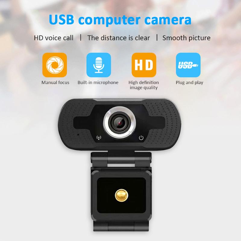 

Video Conference Live Streaming Web Camera with Microphone 1080P HD USB Webcam Widescreen Video Work Home Accessories