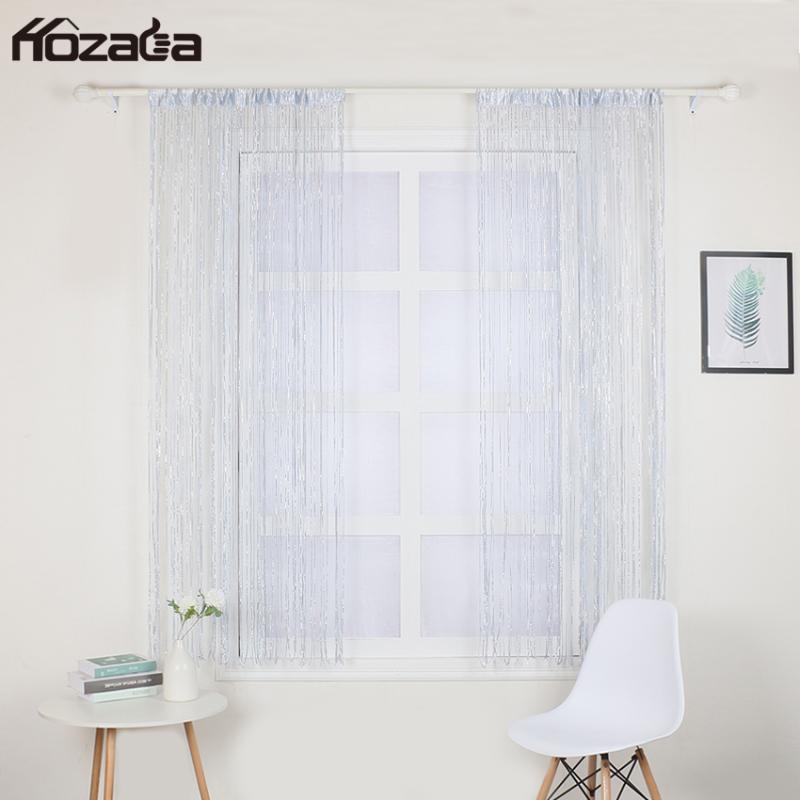 

Hozada 1PC Curtains String Curtains Tassel Flash Line Window Door Divider Home Wedding Decoration Draperies, White