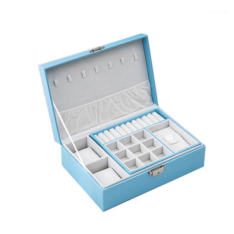 

2020 New Fashion Double-Layer Leather Jewlery Box1