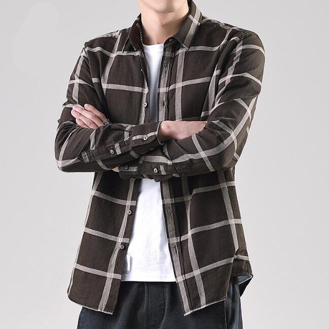 

2021 Men's Thick Casual Chess Masculine Strip Shirts Just, Red.