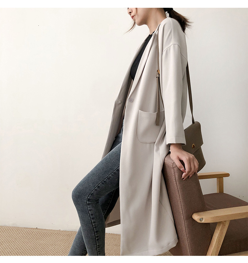 

2021 New High Quality Spring for Women Cotton Pretty Female Collar Long Khakis Women's Coat Mujer Trench Femme Bn0l, Games