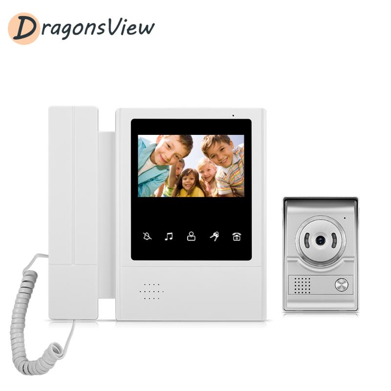 

DragonsView Video Door Phone with Camera 4.3 Inch TFT-LCD Wired Doorbell Intercom with Night Vision Rainproof Function for Home
