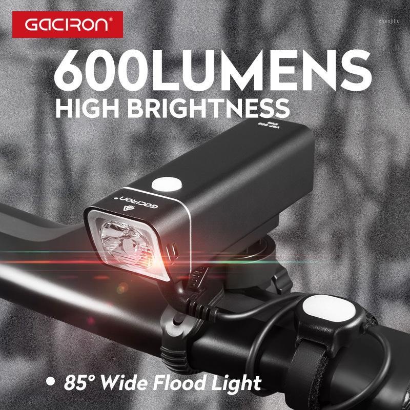 

Gaciron 600 Lumen USB Rechargeable Aluminum Alloy Bicycle Headlight Wire Control IPX6 Waterproof Bike accessories1