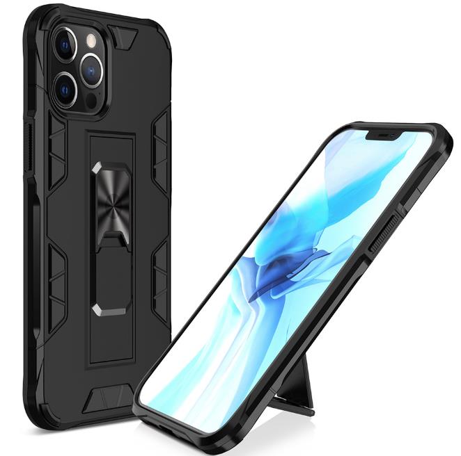 

Hybrid Heave Duty Rugged Shockproof Case Protective Stand Phone Cover for iPhone 12 Mini Pro Max, Red