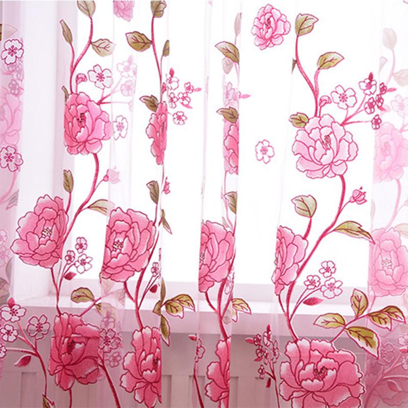 

Tulle on The Window Curtains In Living Room Curtain Goods for Home and Kitchen Blinds Housing Fade Into The Bedroom Hall Rose, Green