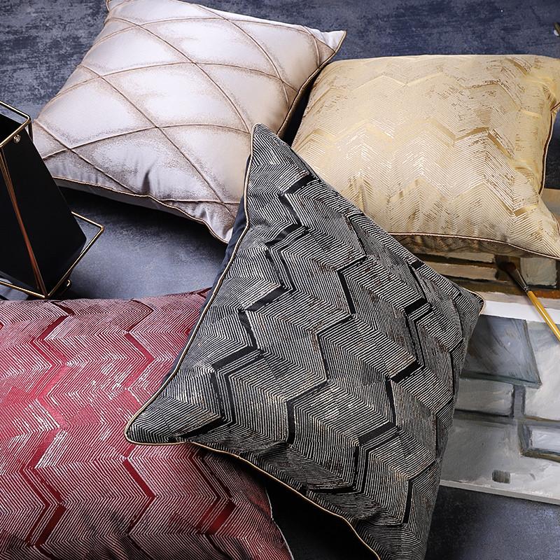 

Modern Luxury Gray Gold Color Sofa Cushion Cover Sample Room Setting Hotel Car Office Decoration Cushion Pillow Cover, Black