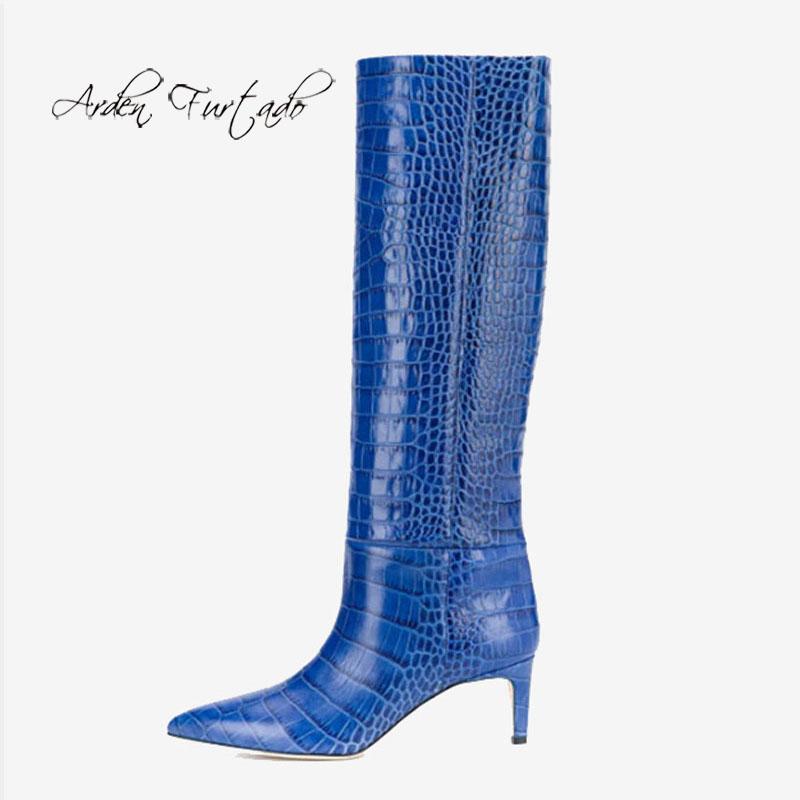 

Arden Furtado 2021 Fashion spring autumn Women's Shoes Elegant Serpentine Women's Boots stilettos heels knee high boots 44 45, Beige