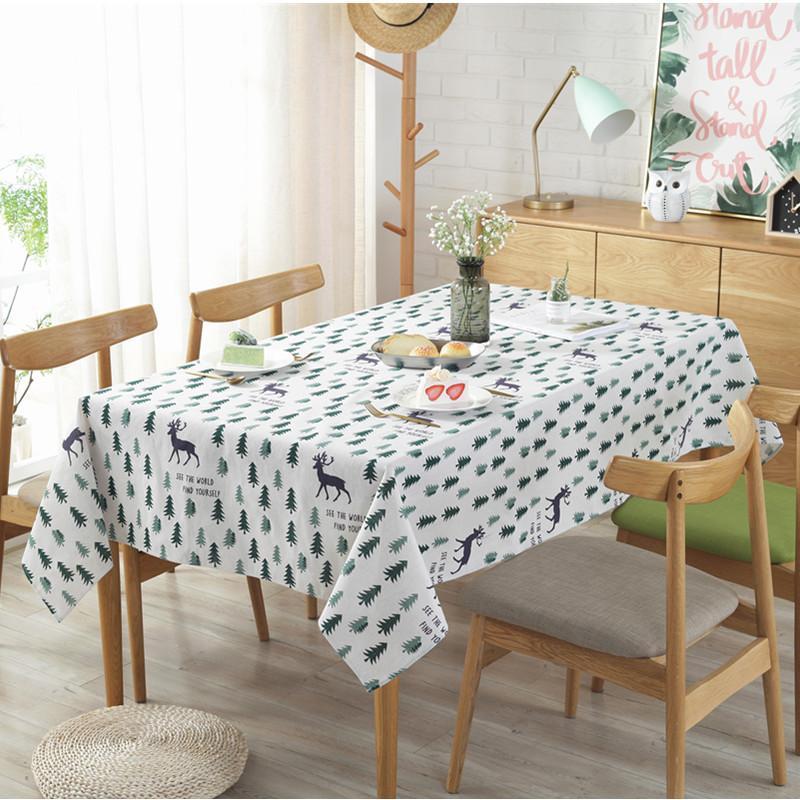 

Nordic Moose Linen Tablecloth Christmas Tree Table Cloth Cloth Cover Dust Proof Cover1