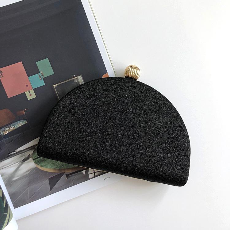 

Round Hard Case Box Clutch Bag Evening Bags for Womens Party Prom Wedding Matching Shoes and Even Dress, Black