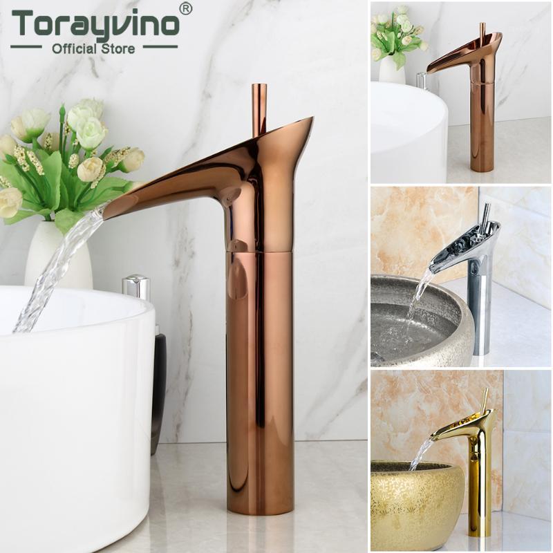

Torayvino Wine Glass Style Waterfall Single Lever Washbasin Bathroom Faucets Basin Sink Deck Mount Hot And Cold Mixer Water Tap1
