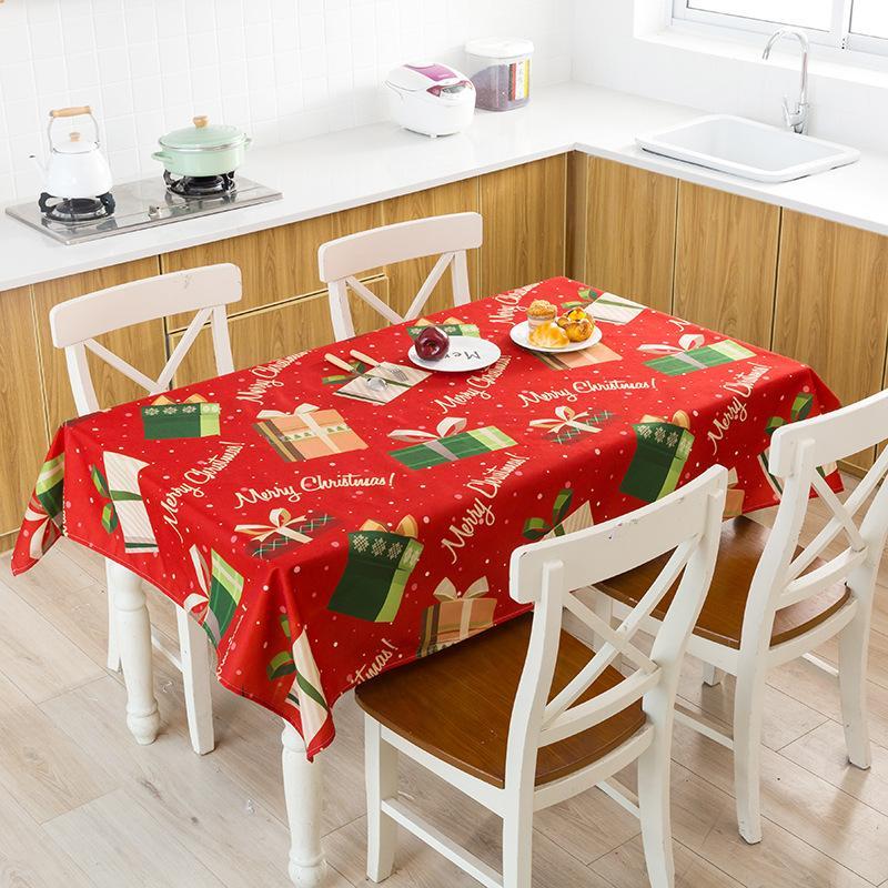 

Merry Christmas New Year Polyester Tablecloth Printing Cartoon Rectangular Table Cover For Dinner Room Table Decor1