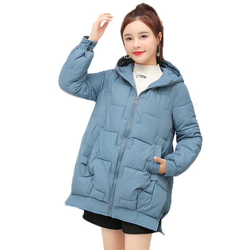 

Hot Winter Women's 2021 New Fashion Parka Korean Woman's Jacket Dropped Cotton Bread Outerwear Superior R376 Ioew, Blue