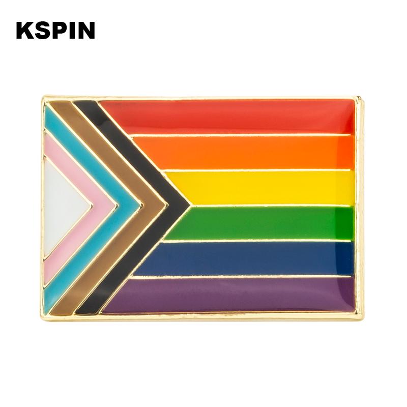 

Pins, Brooches Progress Pride Badge Symbol Pin Metal Badges Decorative Brooch Pins For Clothes Jewelry XY0773