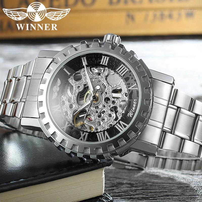 

WINNER Automatic Mechanical Men Wristwatch Sport Male Clock Top Steel Skeleton Waterproof Man Watch 0221, Wr02201 without box