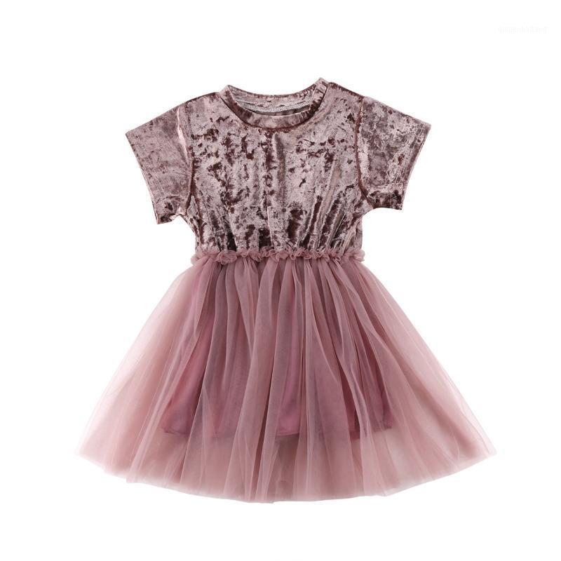 

Baby Girls Princess Kids Party Pageant Wedding Velvet Dress Gown Mesh Summer Novelty Sundress1, As pic