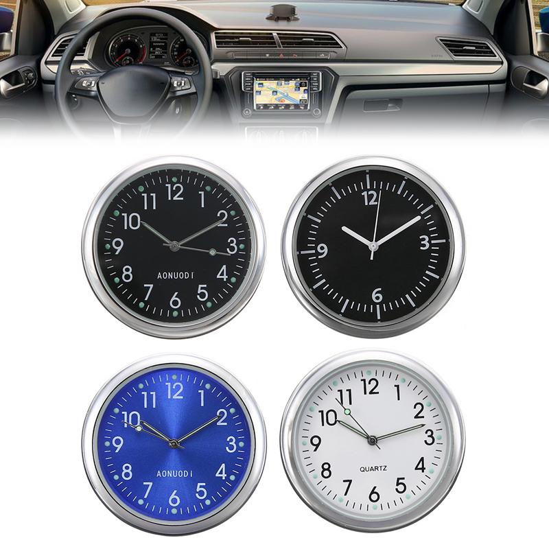 

Mini Car Stick-On Clock Pocket Quartz Clock Car Decorative Luminous Analog Watch With Self Adhesive For Boat Decor