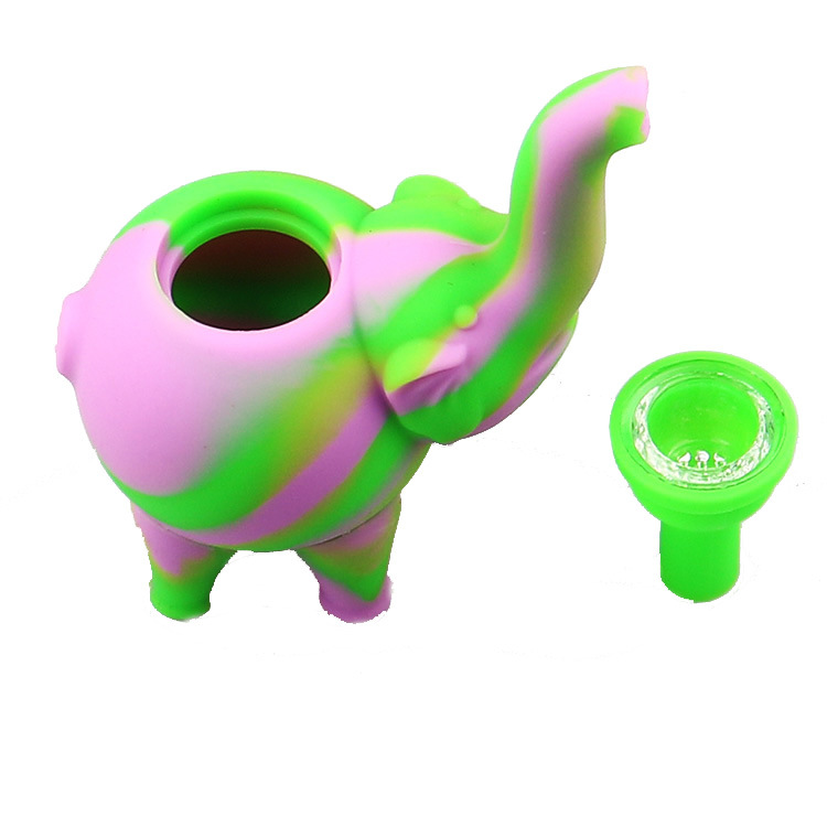 

4.7Inch New Elephant Removable Sealed Hookah Silicone pipe smoking pipes