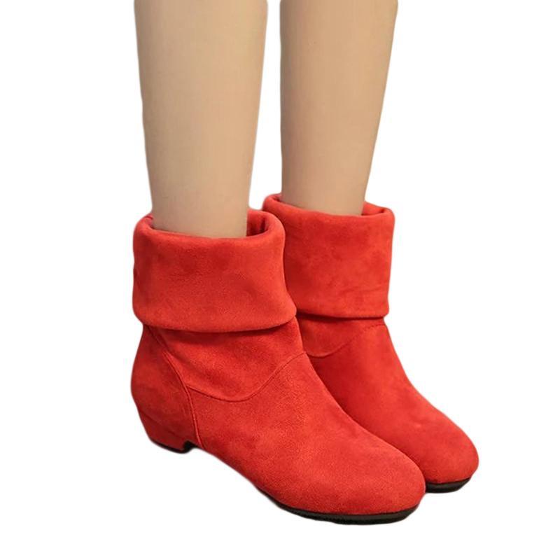 

2020 Autumn Winter Women Boots Mid-Calf Boots Brand Fashion Female Stretch Cotton Fabric Slip-on Flat Shoes Woman, Black