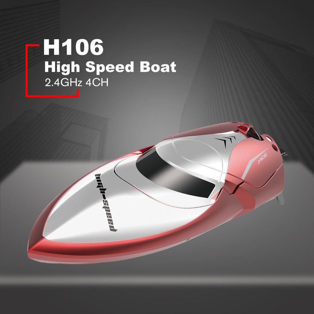 

Speed Boat 2.4GHz 4CH RC Remote Control High Speed Boat Racing with LCD Display Toys Gift, Red