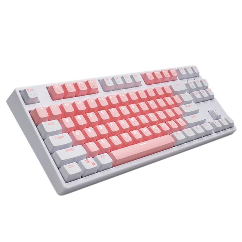 

SPYSELF Pink Mechanical Keyboard 87 Keys LED Backlight Gaming Keyboard USB Wired Blue Switch for PC Laptop Desktop