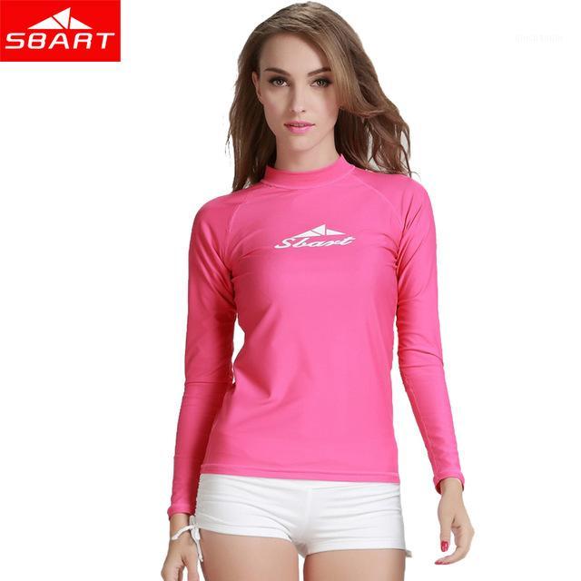 

SBART Rashguard Women Swim Shirts Womens Rash Guard Swimwear Lycra Surf Rushguard Top Long Sleeve Swimsuit Free UPF 50 UV1