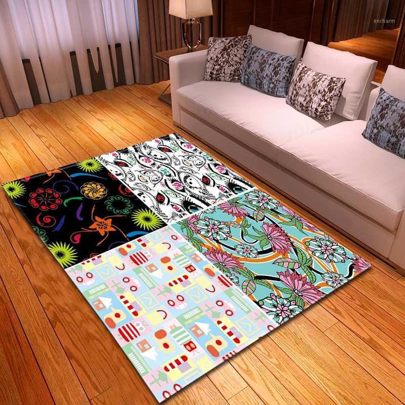 

Cartoon Children Carpet Anti-slip Flannel Carpets Kids Play Mat Girls Room Decorative Parlor Area Rug Living Room Rug and Carpet1, No-8