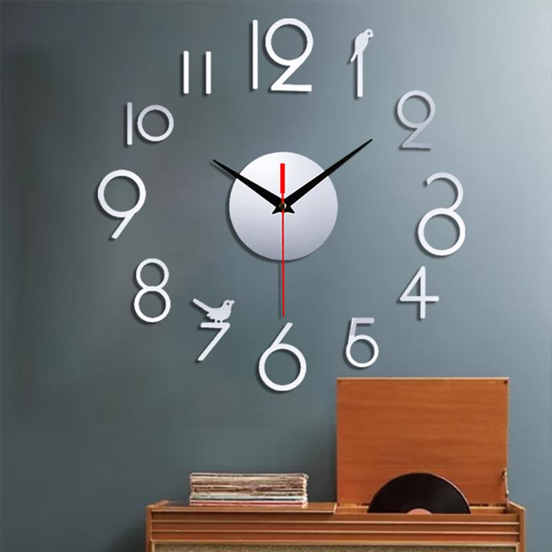 

Fashion Modern DIY Wall Quartz Clock 3D Acrylic Mirror Surface Sticker Living Room Office Decor Wall Clock M#21