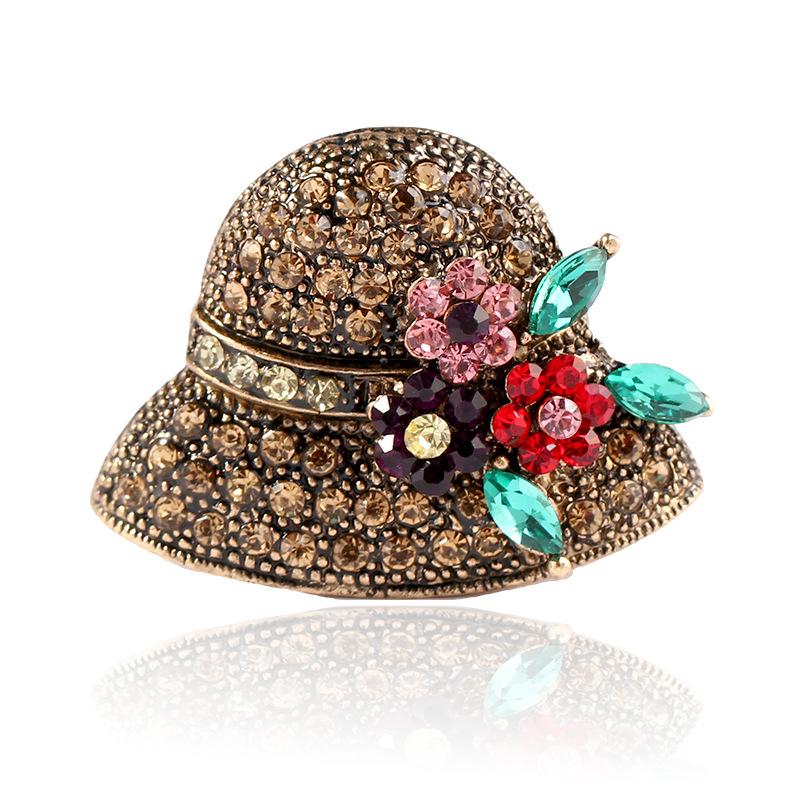 

Pins, Brooches Pretty Design 45mm Crystal Jewerly Rhinestone Christmas Hat Brooch Pin