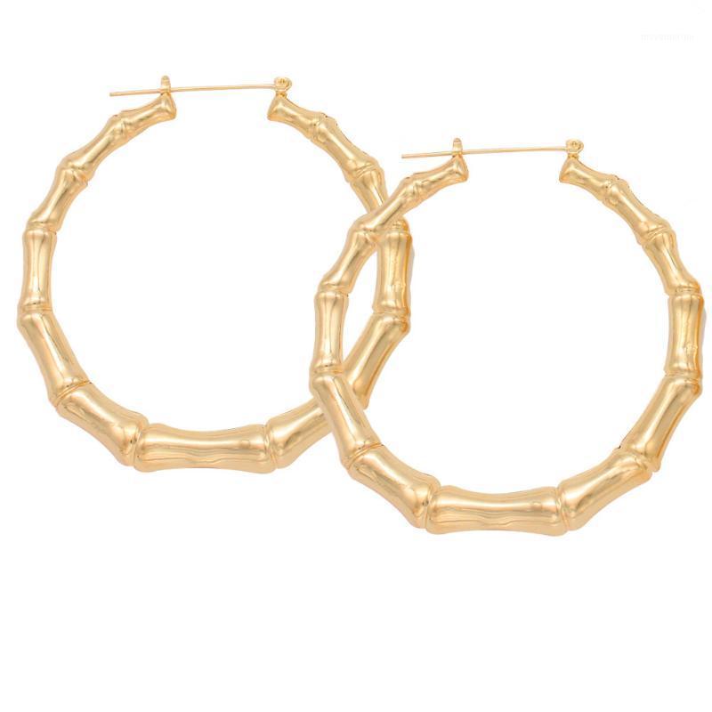 

50mm Exaggerated Charm Bamboo Big Hoop Earrings for Women Gold/Silver Color Hip-hop Nightclub Rock Earrings Party Jewelry Gift1