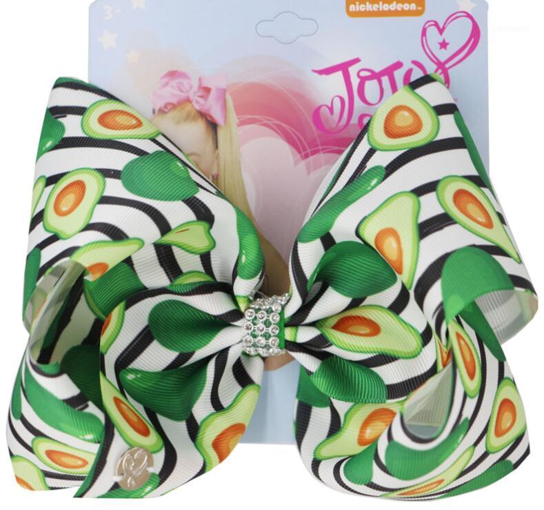 

NEW XMAS GIFT 8'' Large Kids Hair Bows with Clip Cheer Bowknot Hairpin Handmade Pattern Hair Accessories for Girl 12PCS/1