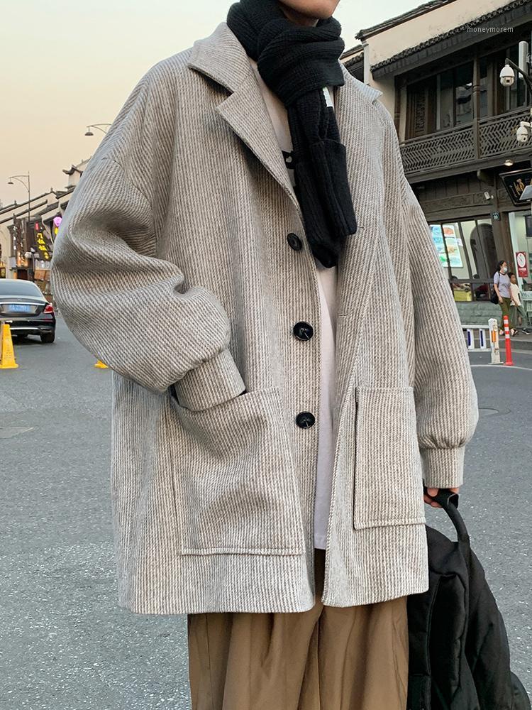 

Winter Wool Blend Coat Women Long Sleeve Collar Outwear Long Jacket Korean Casual Autumn Winter Elegant Overcoat Woolen Coat1, Dark grey