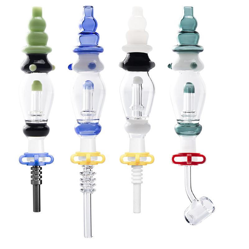 Glassvape168 CSYC NC039 Hookah Smoking Pipes 14mm Titanium Quartz Ceramic Tip Oil Dab Rig Bubbler Pipe Concentrate Glass Bong-image-412227817