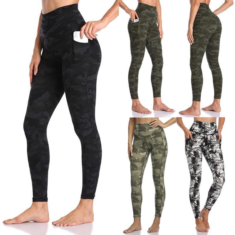 

Women' Yoga Leggings 2020 New High Waisted Sport Yoga Pants Camouflage Print Leggings Pocket Activewear Gym Clothing1, Without pocket