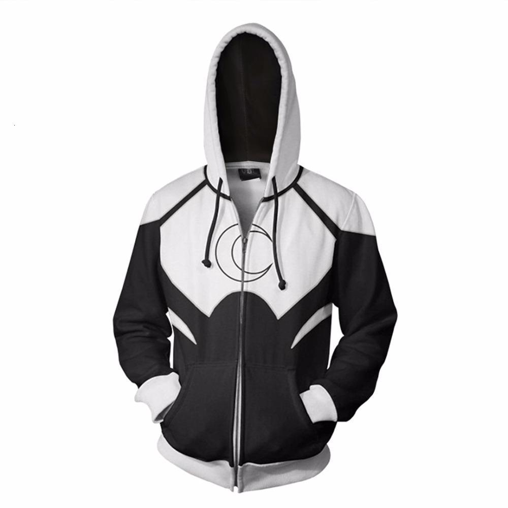 

2021 Men Fallout 3D Printed Hoodies Casual Hooded Zipper Hoody Moon Knight Zip Up Hoodie hip hop topsDropship