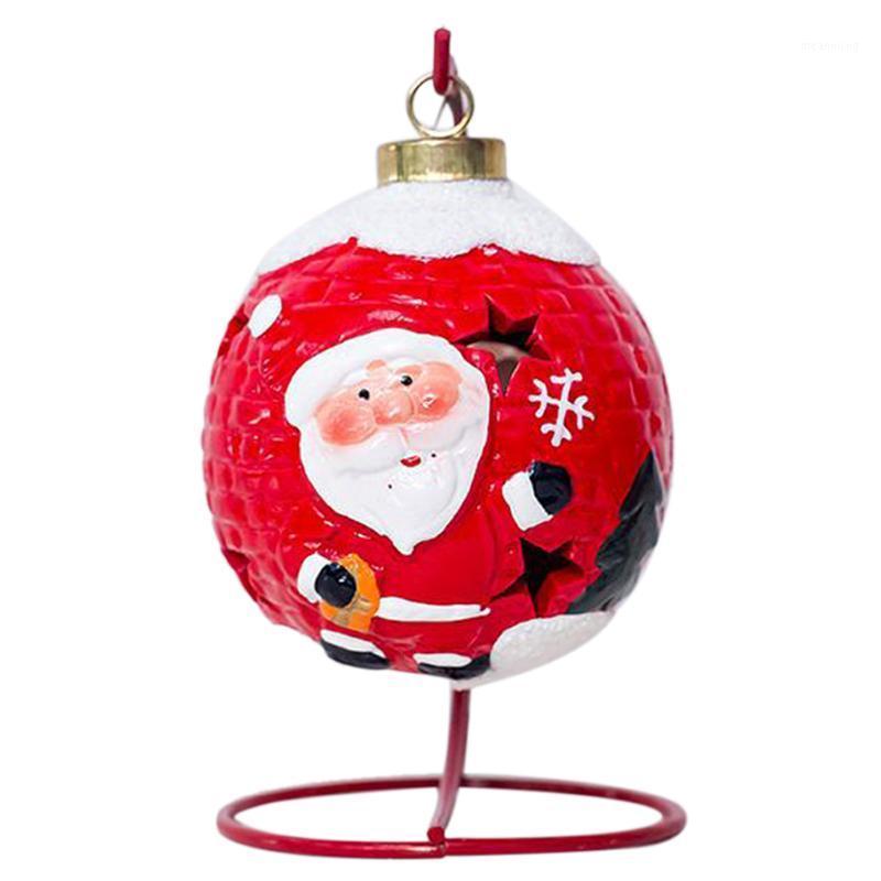 

Home Decor Christmas Ornament Festival Celebration Window With Light Iron Frame Ceramic Ball Party Desktop Free Standing Lantern1